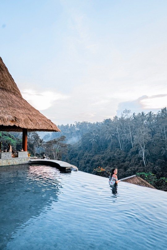 The Viceroy Bali main pool area overlooking the tropical jungle 