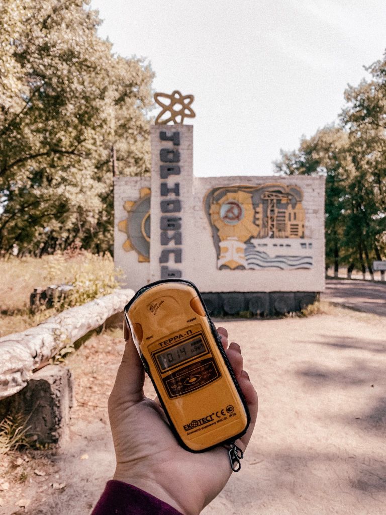 The dosimeter shows the level of radiation at any given time during the Chernobyl Exclusion Zone Tour