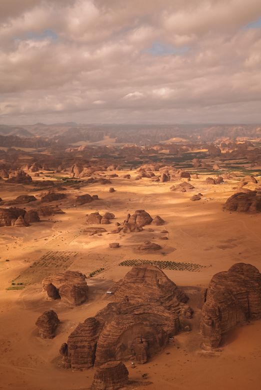 Aerial view of the Al-Ula landscape Saudi Arabia 